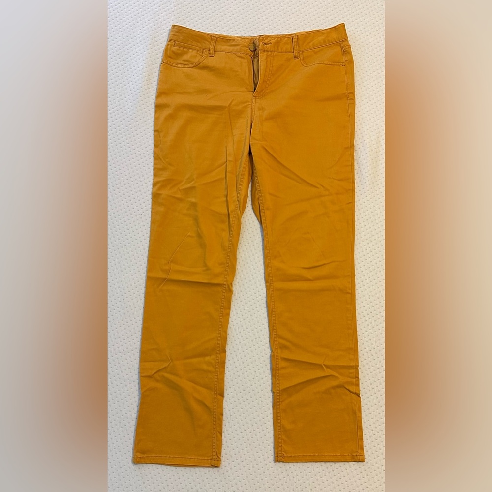 Talbots mustard straight-leg pants 12R